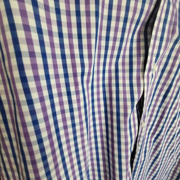 J McLaughlin Mens Collis Classic Fit Shirt Large Purple Blue Denver Luxury Work - Picture 5 of 5